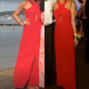 Intermix Red Halter Gown